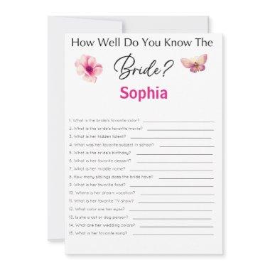 Bridal Shower Game How Well Do You Know The Bride Invitations