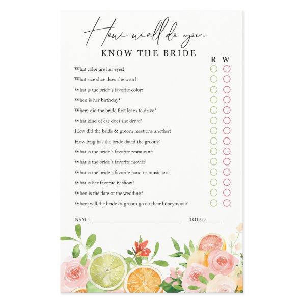 Game Know the Bride Citrus floral Flyer