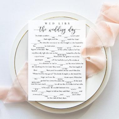 Bridal shower game "The Wedding Day" wed libs Invitations