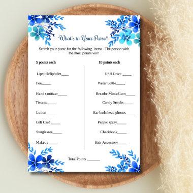 Bridal Shower Game The What is in your Purse Game Invitations