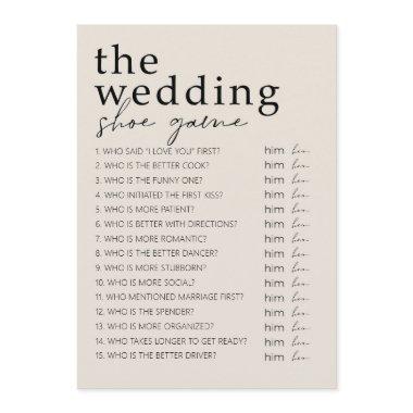 Game - Wedding Shoe Game Program