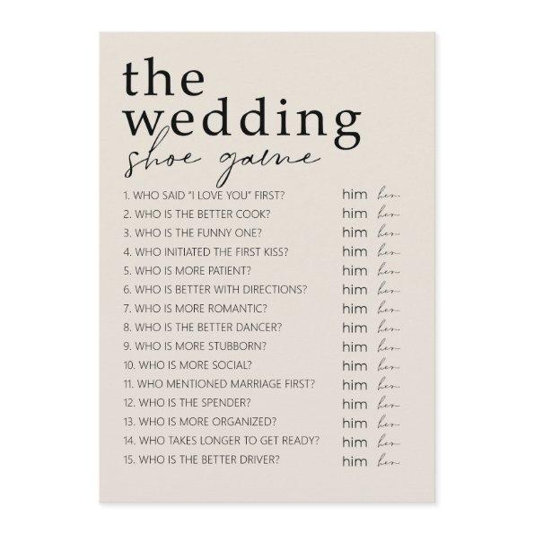 Game - Wedding Shoe Game Program