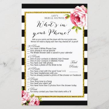 Bridal Shower Game - What's in your Phone