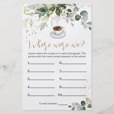 Bridal Shower Game Where Were We Invitations Flyer