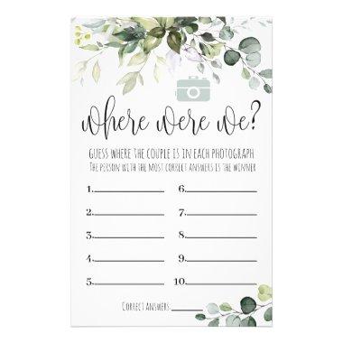 Bridal Shower Game Where Were We Invitations Flyer