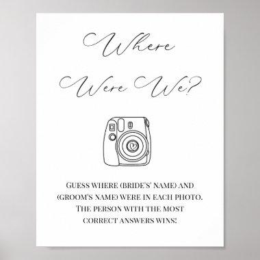 Bridal Shower Game Where Were We Poster