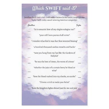 Game "Which Swift Said It?"