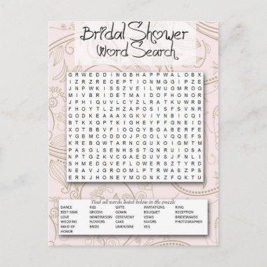 Bridal Shower game, Word SEarch Invitation PostInvitations