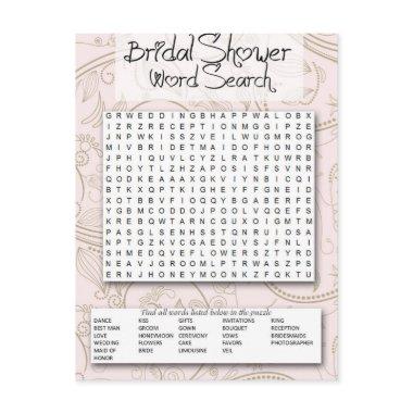 Bridal Shower game, Word SEarch Invitation PostInvitations