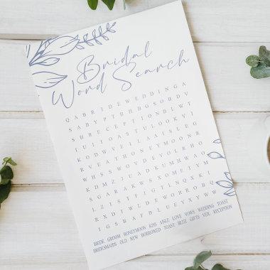 Bridal Shower Game Word Search Periwinkle Flowers