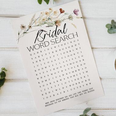 Bridal Shower Game Word Search Tiny Vintage Floral
