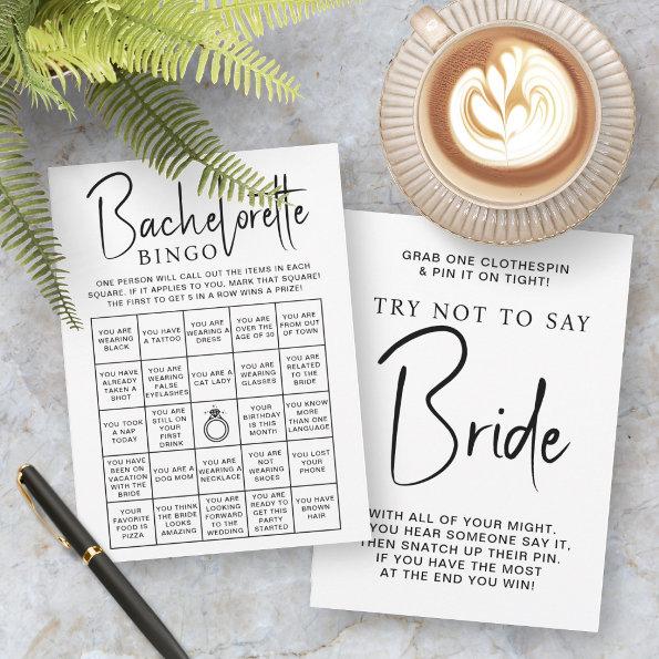 Bridal Shower Games Bachelorette Bingo Bride Invitations