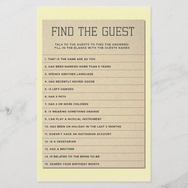 Bridal Shower Games Find The Guest Library Invitations
