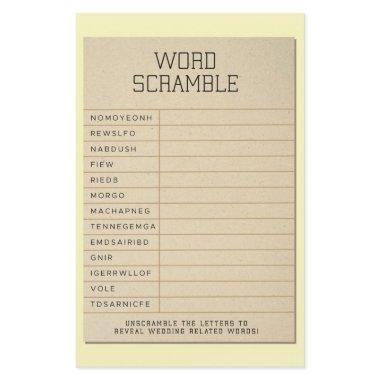 Bridal Shower Games Fun Word Scramble Library Invitations