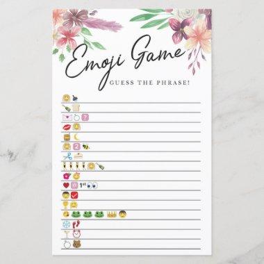 Bridal Shower Games Guess the Emoji Game Floral