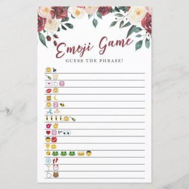 Bridal Shower Games Guess the Emoji Game Floral