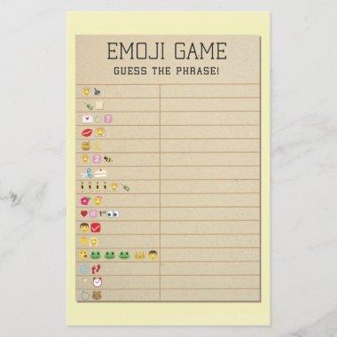 Bridal Shower Games Guess the Emoji Library Invitations