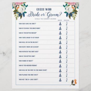 Bridal Shower Games Guess Who Bride or Groom Game
