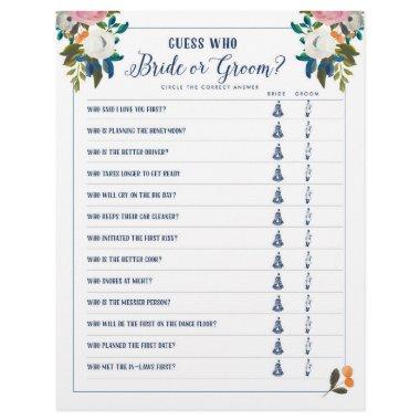 Bridal Shower Games Guess Who Bride or Groom Game