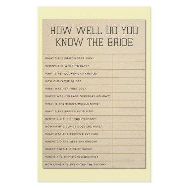 Games How Well Do You Know The Bride