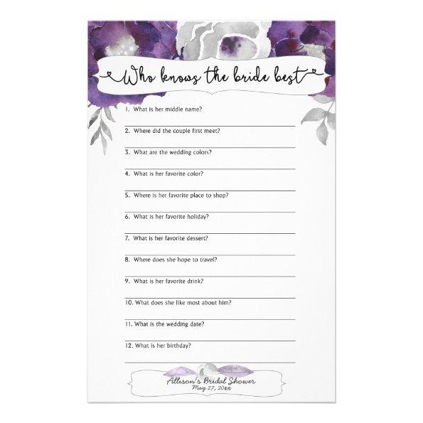 Bridal Shower Games who knows the bride best 3963 Flyer