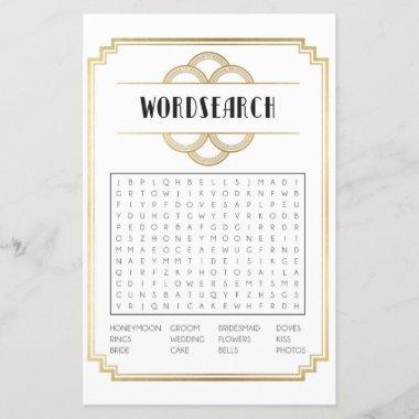 Bridal Shower Games Word Search Game Art Deco 1920