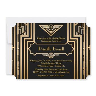 , Gatsby style, black & gold
