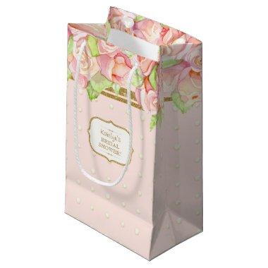 Bridal Shower Gift Bag Watercolor Rose Bouquet
