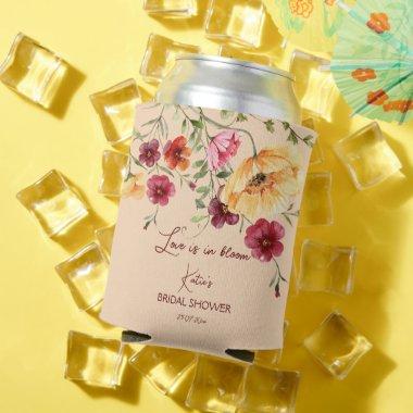 Bridal shower gifts burgundy wildflowers  can cooler