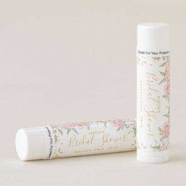 Bridal Shower Gifts | Dusty Pink Floral and Gold Lip Balm