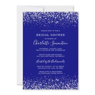 Glitter Silver Navy Blue Glam
