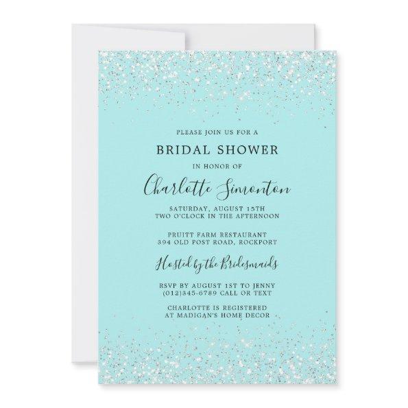 Glitter Silver Teal Glam