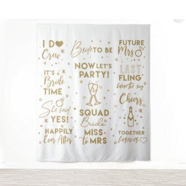 Bridal Shower goldtext photo booth Backdrop banner