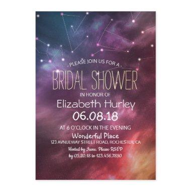 Bridal Shower Gorgeous Stars Nebula Constellations Invitations