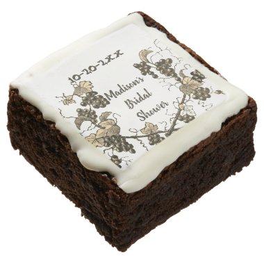 Grape Vines Wedding Celebration Brownie