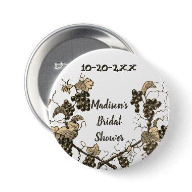 Grape Vines Wedding Celebration Button
