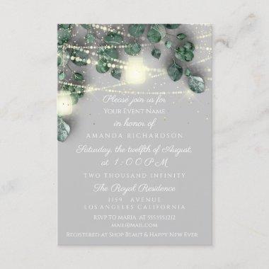 Bridal Shower Gray Gold Confetti Mint 16th Invitations