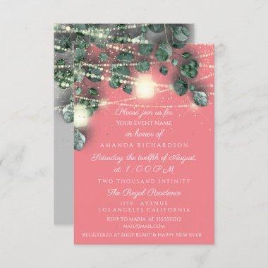 Bridal Shower Gray Gold Rustic Mint Cottage Invitations