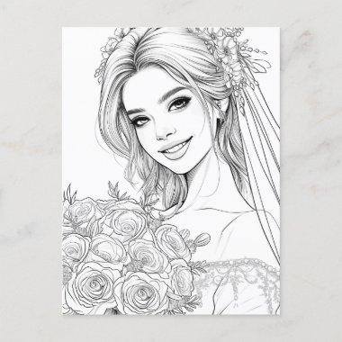 Bridal Shower Grayscale Coloring Pages Activity PostInvitations