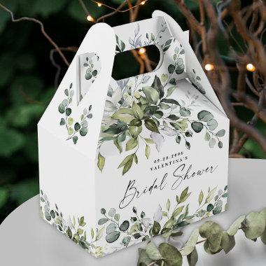 Bridal Shower Greenery Elegant Leafy Watercolor Favor Box