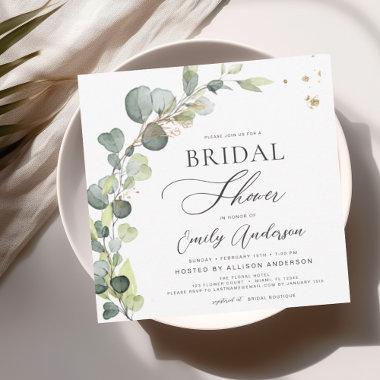 Bridal Shower Greenery Eucalyptus Succulent Save The Date
