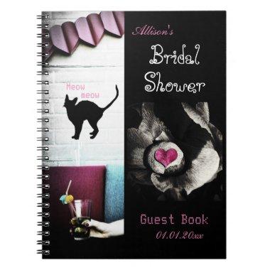 Bridal Shower guest book, planer with cat & hearth Notebook