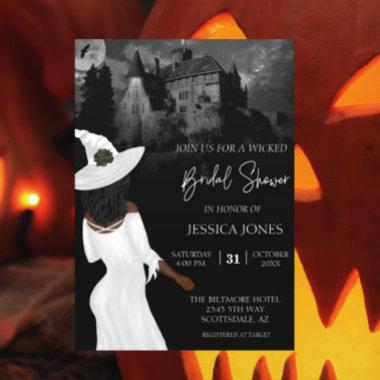 Bridal Shower Halloween African American Invitations