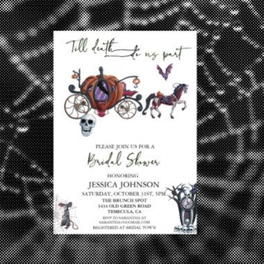 Bridal Shower Halloween Dark Cinderella  Invitations