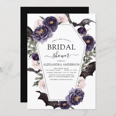 Bridal Shower Halloween Purple Autumn Fall Invitations