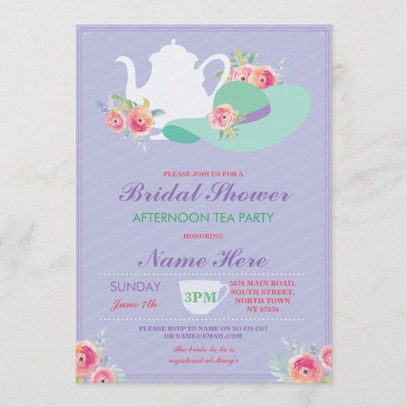 Bridal Shower Hat Bachelorette Tea Party Invite