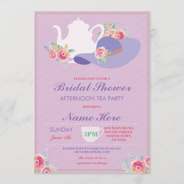 Bridal Shower Hat Bachelorette Tea Party Invite
