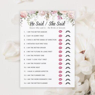 He Said - She Said Game