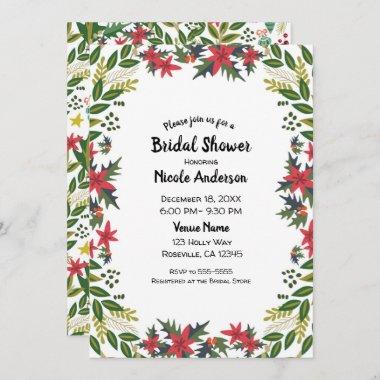 Bridal Shower Holiday Party Whimsical Floral Invitations