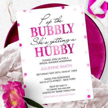 Bridal Shower Hot Pink Confetti Invitations